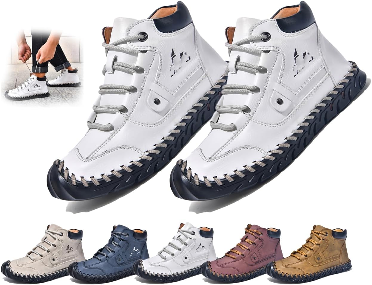 Мужские ботинки - поддержка свода стопы, противоскользящие, водонепроницаемые, кожаные ботинки с широкой колодкой Generic, белый
Мужские ботинки - поддержка свода стопы, противоскользящие, водонепроницаемые, кожаные ботинки с широкой колодкой Generic, белый