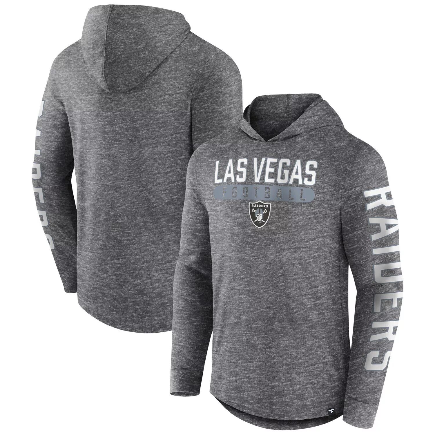 Мужская футболка с капюшоном с длинными рукавами и логотипом Heather Charcoal Las Vegas Raiders Pill Stack Fanatics
Мужская футболка с капюшоном с длинными рукавами и логотипом Heather Charcoal Las Vegas Raiders Pill Stack Fanatics