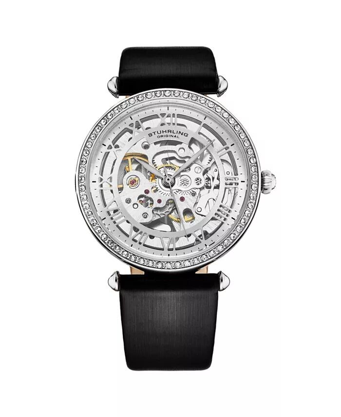 Женские часы Legacy, черная кожа, серебристый циферблат, круглые часы 45 мм Stuhrling
Женские часы Legacy, черная кожа, серебристый циферблат, круглые часы 45 мм Stuhrling