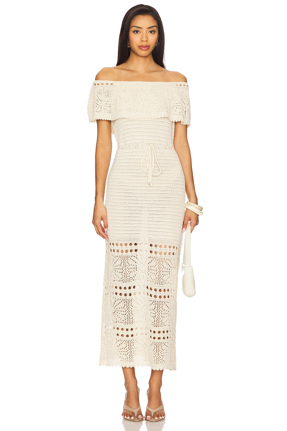 Платье-свитер с крючковым вязанием Wilda от Line & Dot, ecru 
Платье-свитер с крючковым вязанием Wilda от Line & Dot, ecru