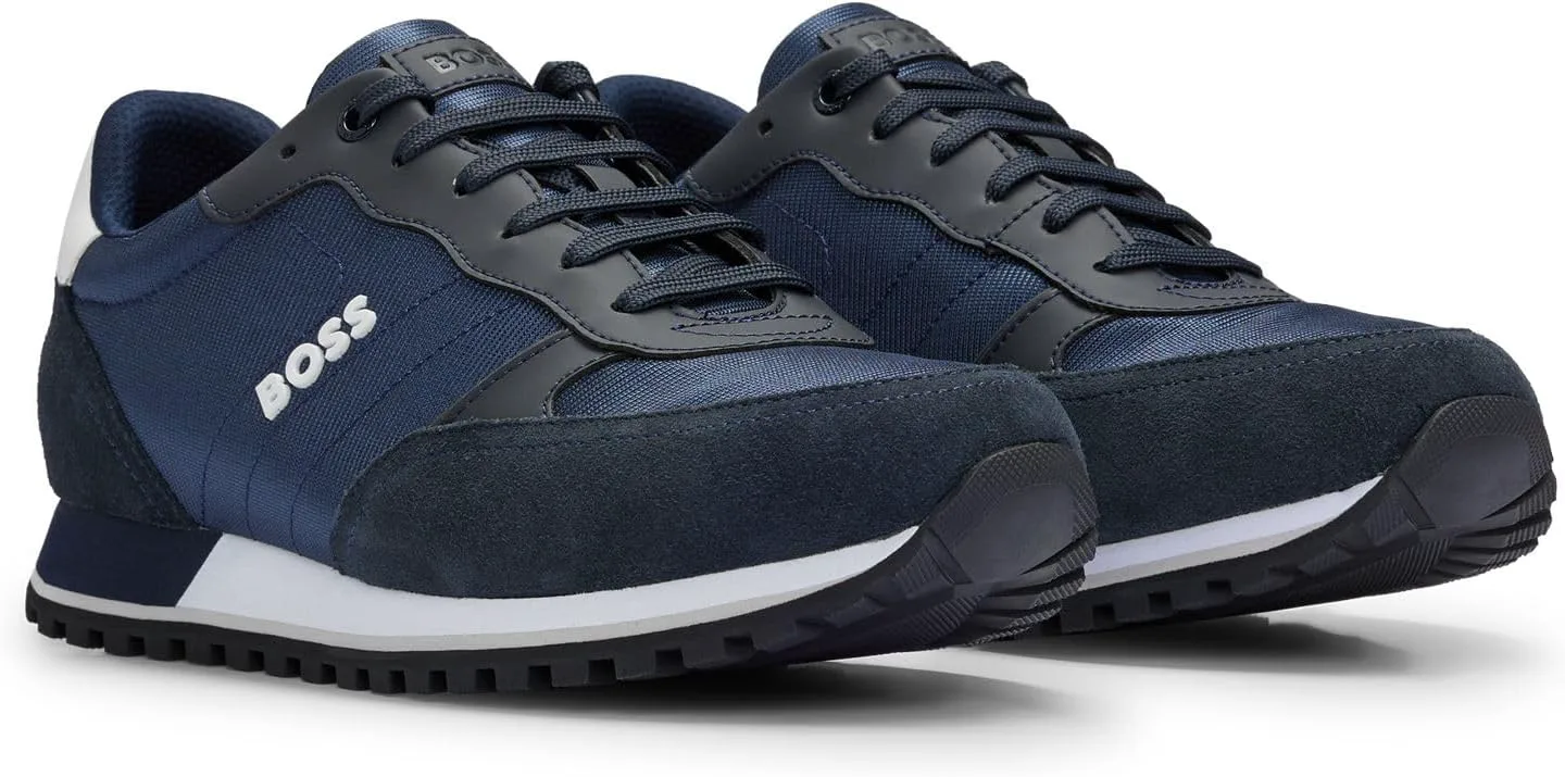 Мужские кроссовки BOSS Parkour-L из смешанных материалов с шнуровкой и тисненным логотипом, темно-синий
Мужские кроссовки BOSS Parkour-L из смешанных материалов с шнуровкой и тисненным логотипом, темно-синий