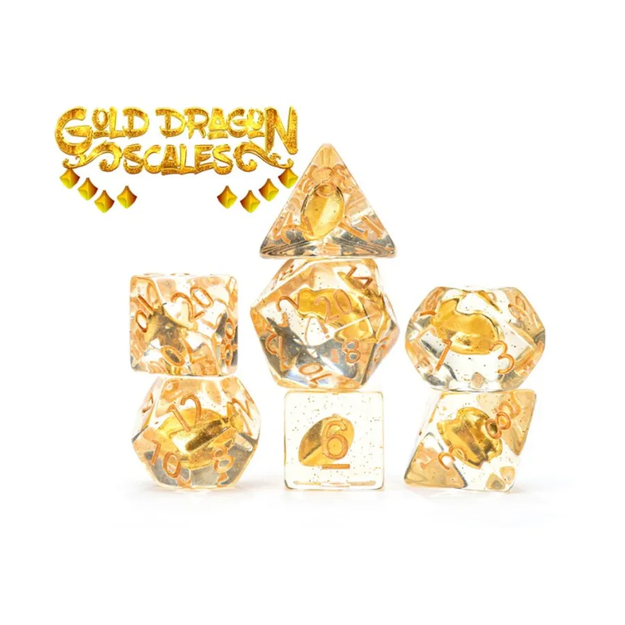 Поли-набор - Чешуя золотого дракона (7), Inclusion Dice (Gate Keeper Games)
Поли-набор - Чешуя золотого дракона (7), Inclusion Dice (Gate Keeper Games)