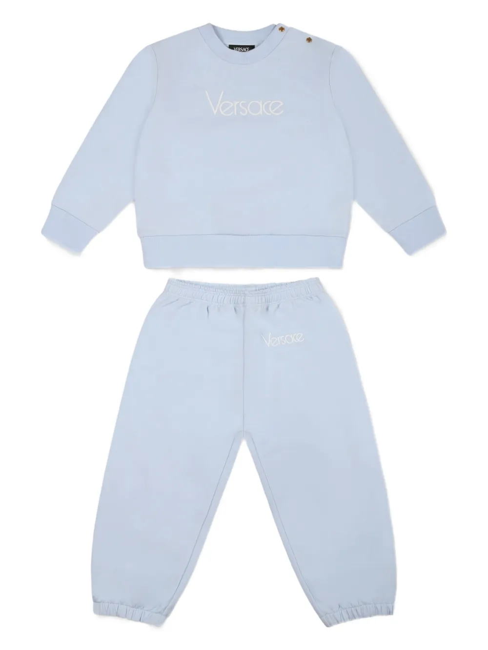 Спортивный костюм с вышитым логотипом Versace Kids, синий 
Спортивный костюм с вышитым логотипом Versace Kids, синий