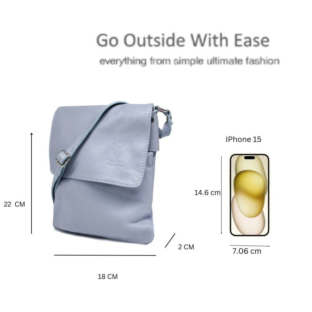 Маленькая итальянская сумка через плечо из натуральной кожи, стильная сумка для телефона Kitise, синий 
Маленькая итальянская сумка через плечо из натуральной кожи, стильная сумка для телефона Kitise, синий