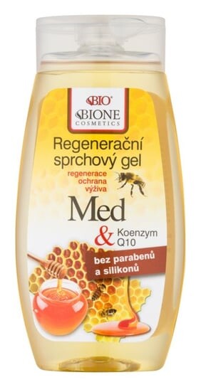 Мед + Q10, регенерирующий гель для душа, 260 мл Bione Cosmetics
Мед + Q10, регенерирующий гель для душа, 260 мл Bione Cosmetics