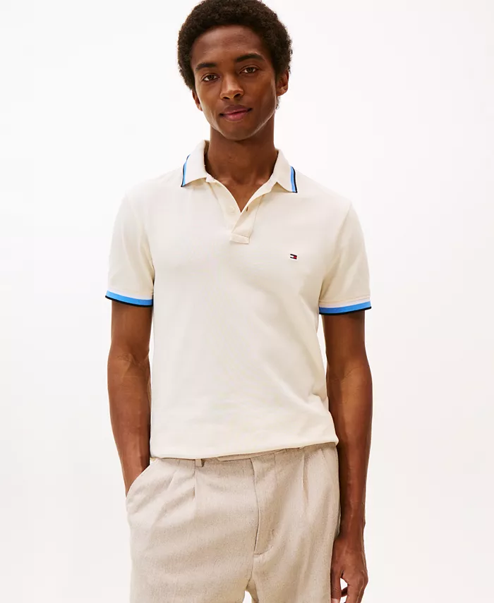 Мужская приталенная поло с контрастной планкой Tommy Hilfiger, слоновая кость/кремовый
Мужская приталенная поло с контрастной планкой Tommy Hilfiger, слоновая кость/кремовый