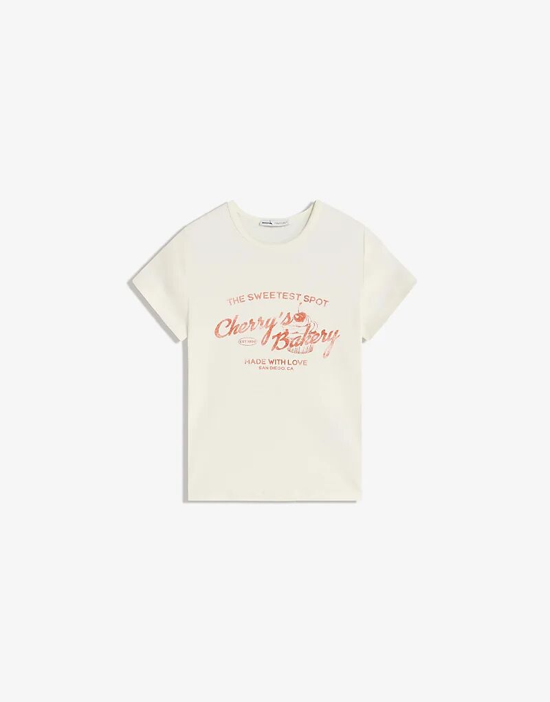 Футболка Bershka с коротким рукавом и принтом белого цвета
Футболка Bershka с коротким рукавом и принтом белого цвета