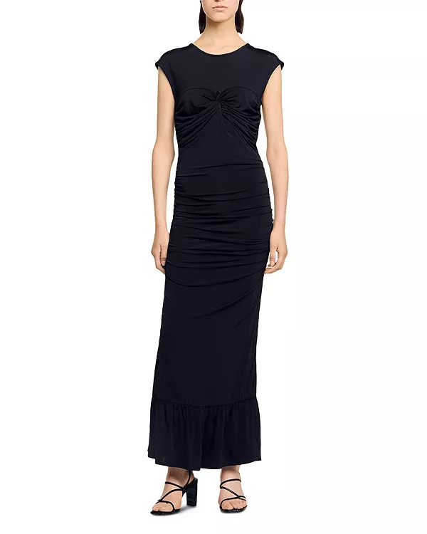 Платье-Макси с драпировкой Sandro, черный
Платье-Макси с драпировкой Sandro, черный