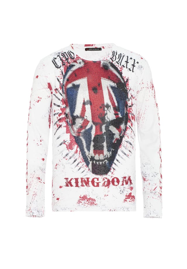 Рубашка с длинными рукавами и крутым принтом черепа. Cipo & Baxx, белый
Рубашка с длинными рукавами и крутым принтом черепа. Cipo & Baxx, белый