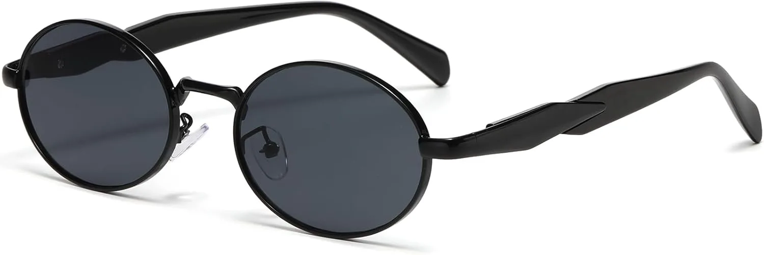 Солнцезащитные очки AIEYEZO в стиле ретро, овальные, для женщин и мужчин, модные круглые солнцезащитные очки в овальной металлической оправе, Black/Grey
Солнцезащитные очки AIEYEZO в стиле ретро, овальные, для женщин и мужчин, модные круглые солнцезащитные очки в овальной металлической оправе, Black/Grey