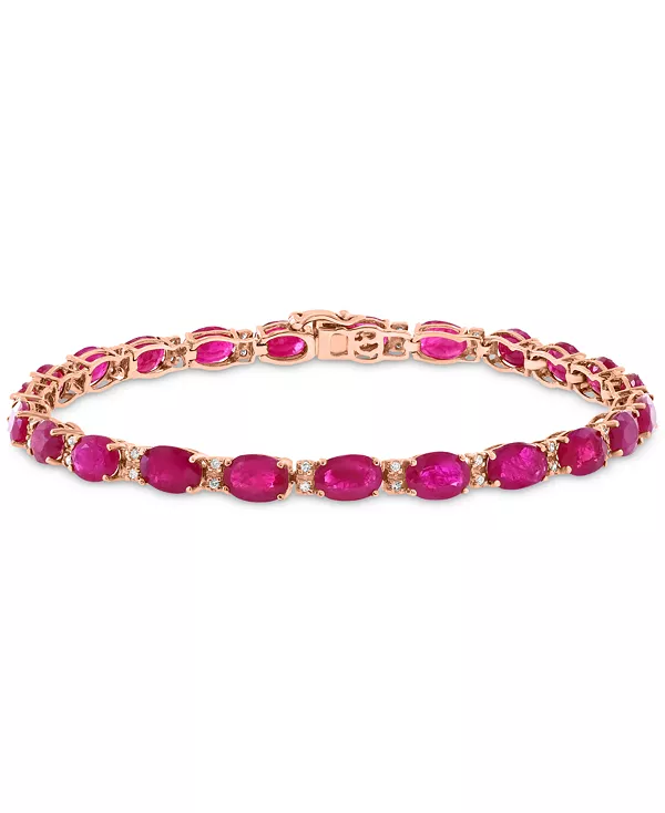 Овальный теннисный браслет Effy с рубинами (13-1/10 карата) и бриллиантами (1/6 карата) из 14-каратного розового золота Effy Collection, ruby
Овальный теннисный браслет Effy с рубинами (13-1/10 карата) и бриллиантами (1/6 карата) из 14-каратного розового золота Effy Collection, ruby