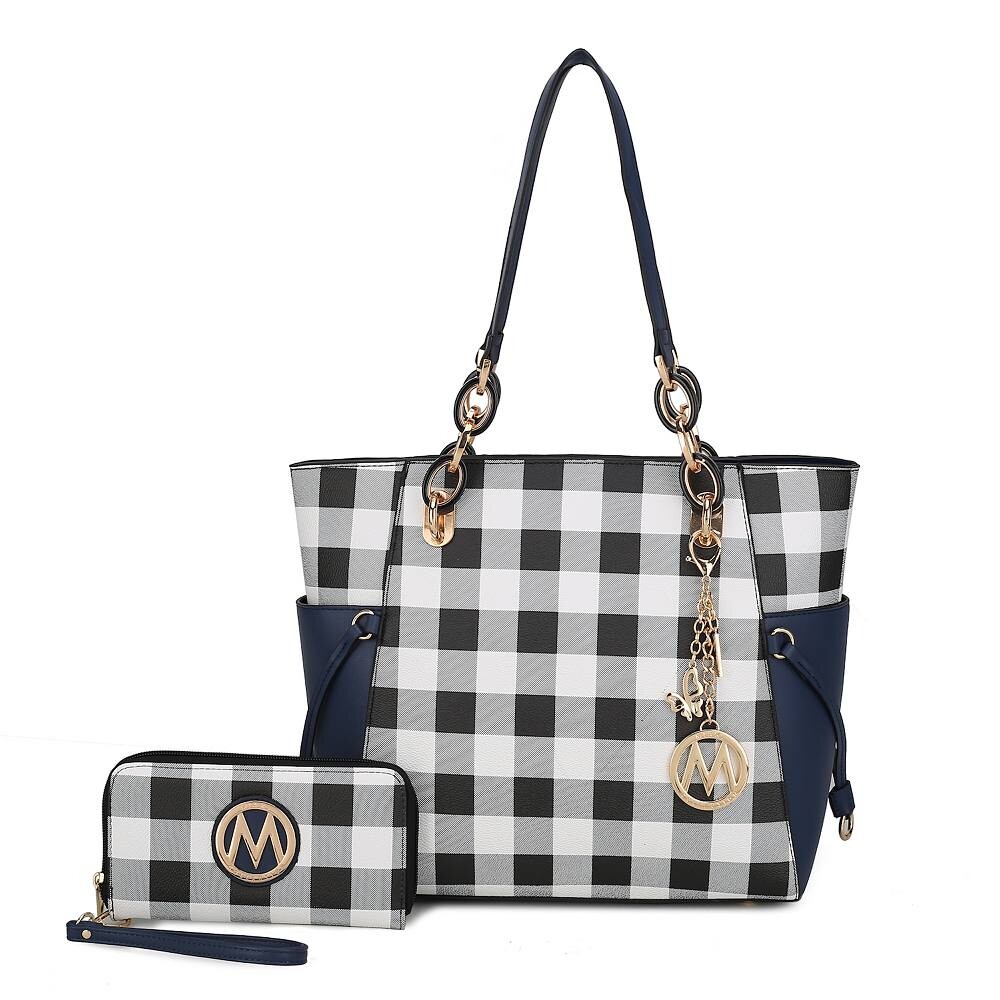 Женская большая сумка-тоут с бумажником в клетку MKF Collection Yale от Mia K — 2 предмета, темно-синий
Женская большая сумка-тоут с бумажником в клетку MKF Collection Yale от Mia K — 2 предмета, темно-синий