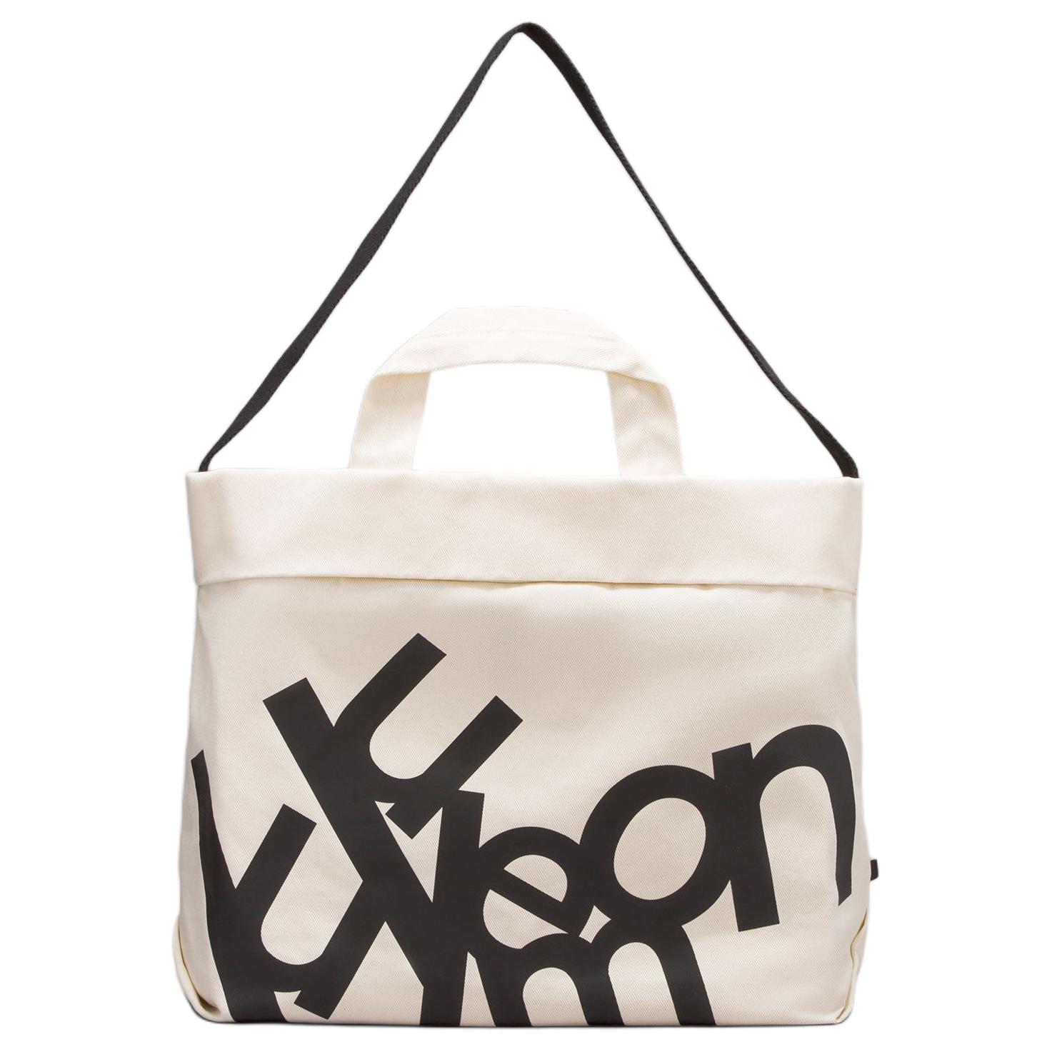 Lululemon Холщовая сумка через плечо унисекс белая, White 
Lululemon Холщовая сумка через плечо унисекс белая, White