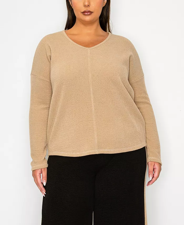 Топ размера плюс с фактурным рубчиком спереди, с длинными рукавами и подолом COIN 1804, коричневый/бежевый
Топ размера плюс с фактурным рубчиком спереди, с длинными рукавами и подолом COIN 1804, коричневый/бежевый