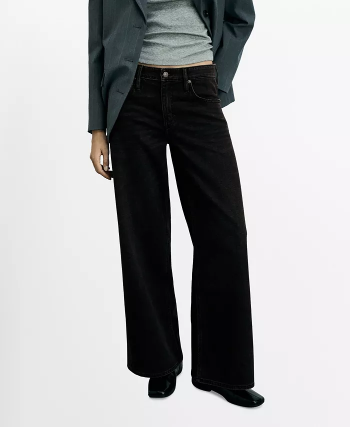 Женские джинсы с низкой талией и широкими штанинами MANGO, черный
Женские джинсы с низкой талией и широкими штанинами MANGO, черный