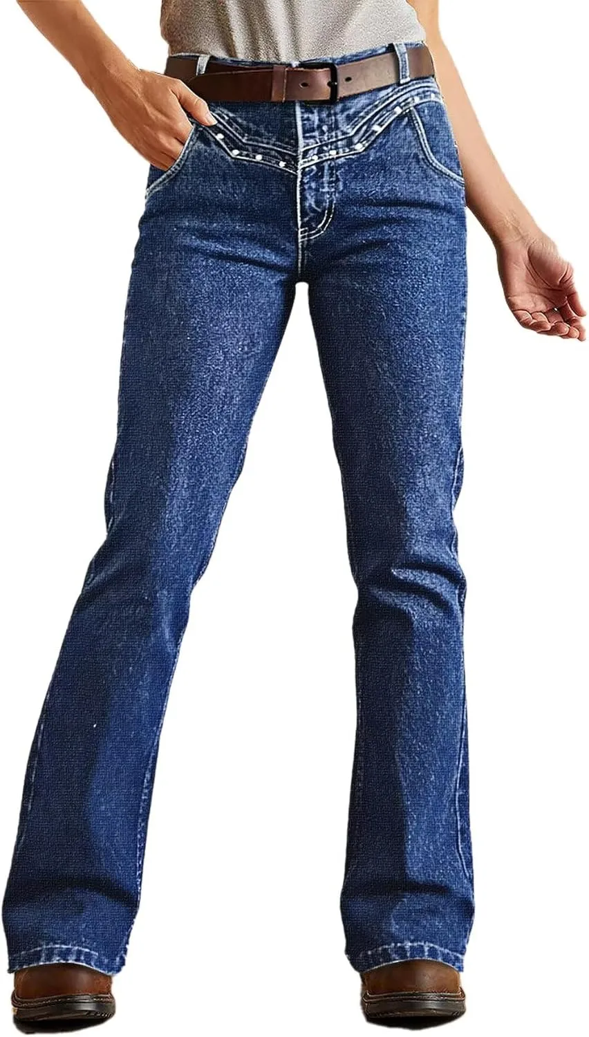 Джинсы Flamingals Boot Cut Mid Waist для женщин, потертые, с V-образным кокеткой и заклепками
Джинсы Flamingals Boot Cut Mid Waist для женщин, потертые, с V-образным кокеткой и заклепками