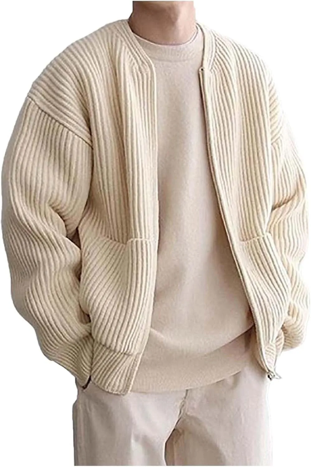 Кардиган для мужчин с застежкой-молнией, длинный рукав, осень-зима
Кардиган для мужчин с застежкой-молнией, длинный рукав, осень-зима