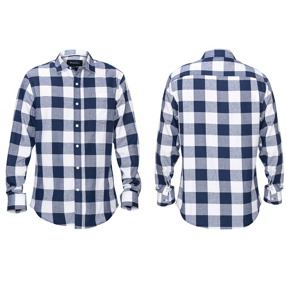 Мужская фланелевая рубашка классического кроя на пуговицах Braveman в клетку Buffalo, цвет Navy White
Мужская фланелевая рубашка классического кроя на пуговицах Braveman в клетку Buffalo, цвет Navy White