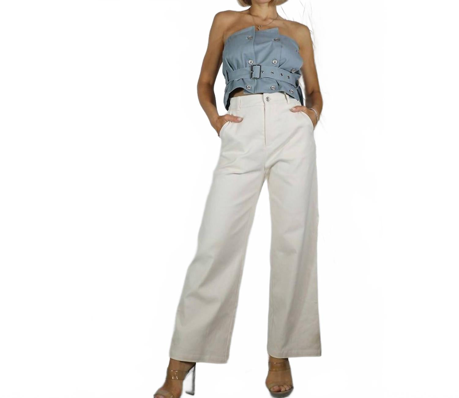 Хлопковые брюки-клеш из твила в цвете айвори Mulla, слоновая кость
Хлопковые брюки-клеш из твила в цвете айвори Mulla, слоновая кость