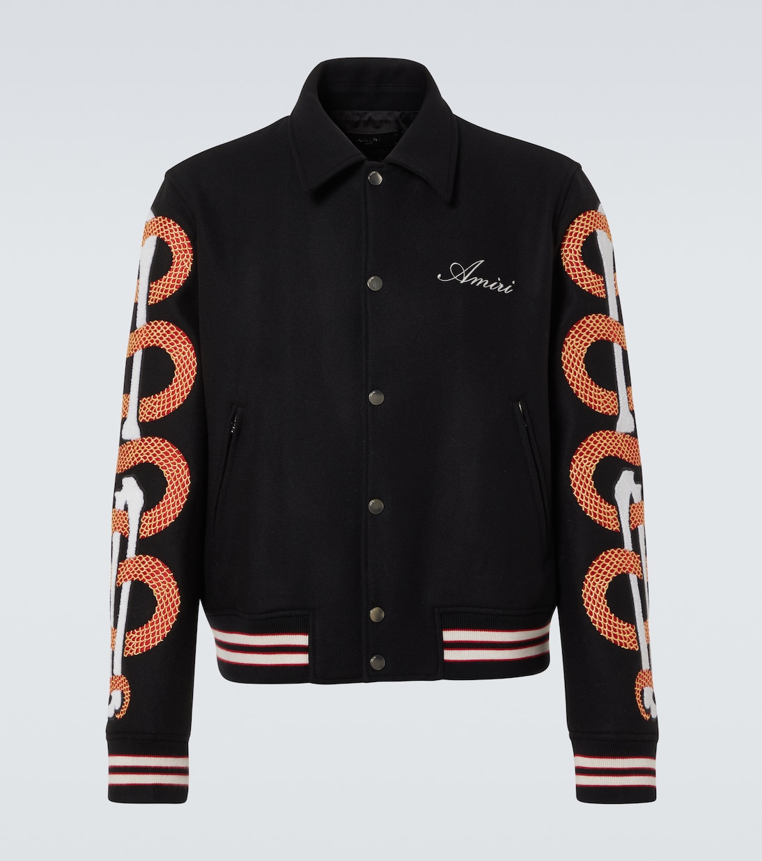 Куртка Amiri Snake Bones из шерстяной смеси для университетского спорта Amiri, черный
Куртка Amiri Snake Bones из шерстяной смеси для университетского спорта Amiri, черный