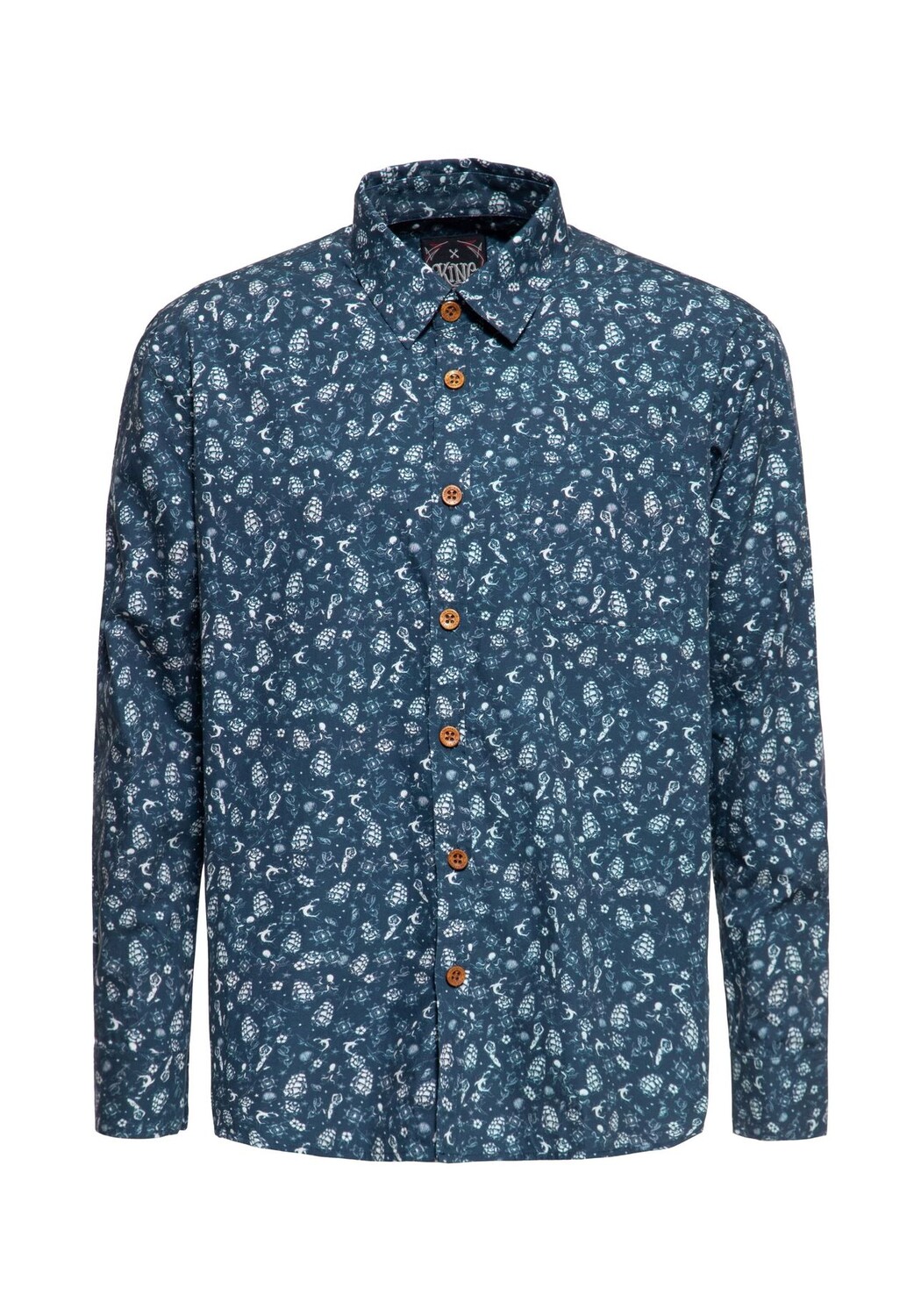 Гавайская рубашка с олдскульными татуировками татуировки моряка KING KEROSIN, темно-синий
Гавайская рубашка с олдскульными татуировками татуировки моряка KING KEROSIN, темно-синий