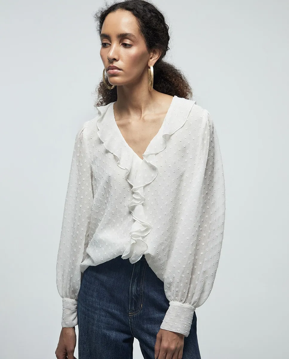 Блузка с плиссированными воланами Sfera, белый
Блузка с плиссированными воланами Sfera, белый