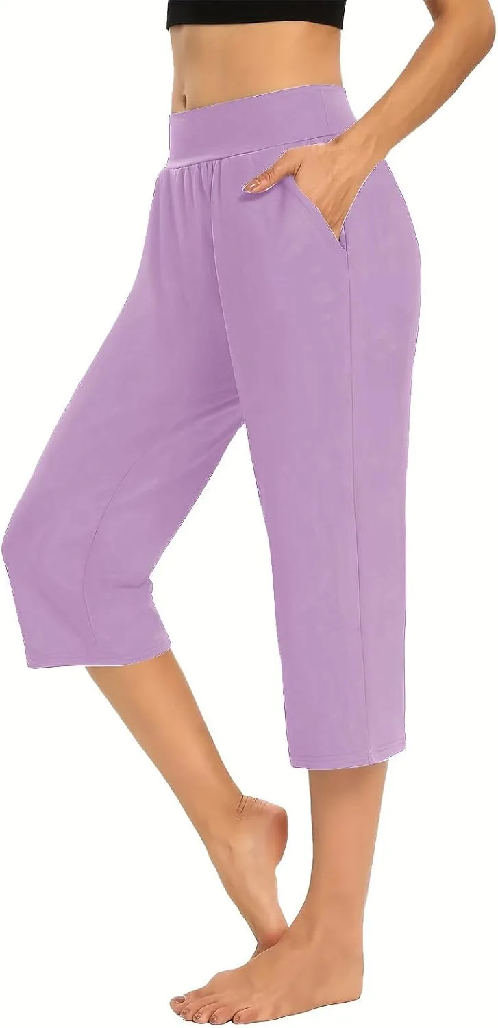 Женские капри для йоги с широкими штанинами и высокой талией
Женские капри для йоги с широкими штанинами и высокой талией