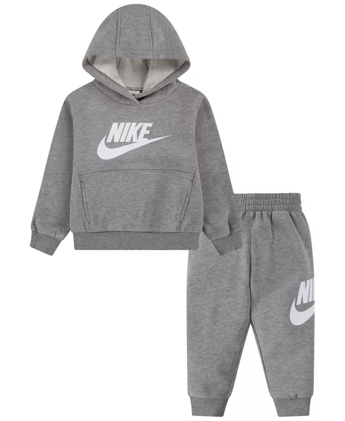 Комплект из двух предметов: флисовый пуловер с капюшоном для малышей Nike, серый
Комплект из двух предметов: флисовый пуловер с капюшоном для малышей Nike, серый