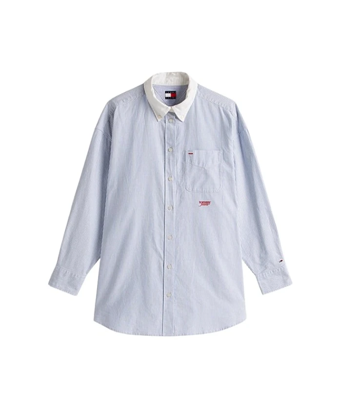 Рубашка оверсайз с контрастными полосами Tommy Jeans, синий
Рубашка оверсайз с контрастными полосами Tommy Jeans, синий