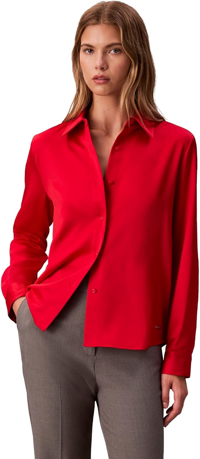 Женская атласная рубашка на пуговицах Calvin Klein, Adrenaline Rush
Женская атласная рубашка на пуговицах Calvin Klein, Adrenaline Rush