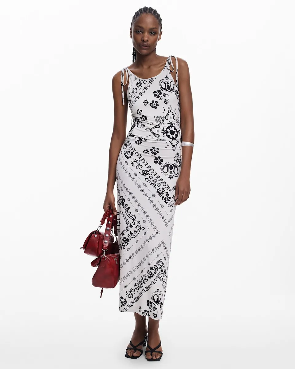 Платье на бретелях с бандана принтом Desigual, белый
Платье на бретелях с бандана принтом Desigual, белый