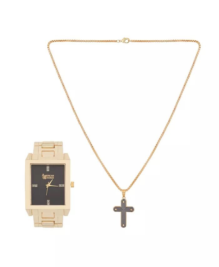 Мужские кварцевые часы из сплава золотистого тона 36 мм, подарочный набор American Exchange
Мужские кварцевые часы из сплава золотистого тона 36 мм, подарочный набор American Exchange