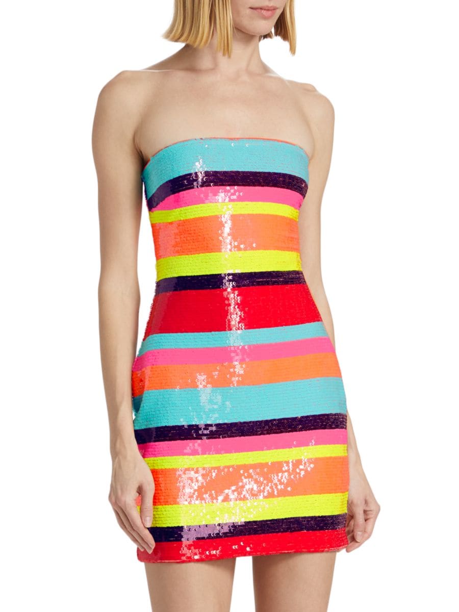 Мини-платье в полоску с пайетками от Винни Ramy Brook, синий мульти
Мини-платье в полоску с пайетками от Винни Ramy Brook, синий мульти