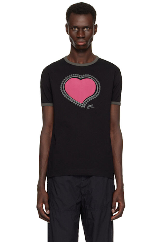 Черная футболка с архивным принтом Dries Van Noten 
Черная футболка с архивным принтом Dries Van Noten