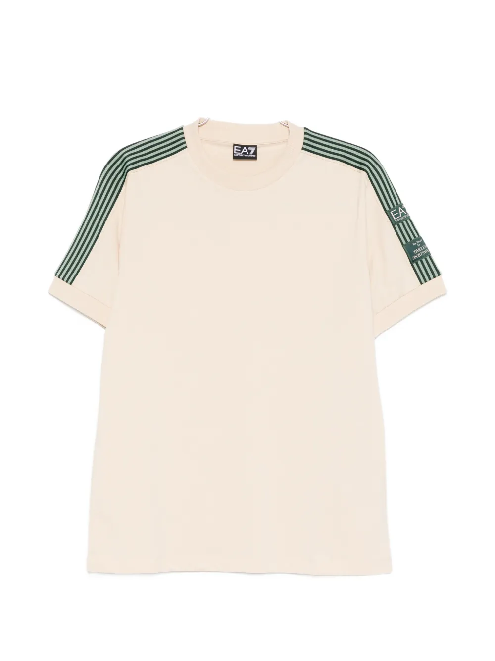Футболка с полосатыми деталями Ea7 Emporio Armani, бежевый
Футболка с полосатыми деталями Ea7 Emporio Armani, бежевый