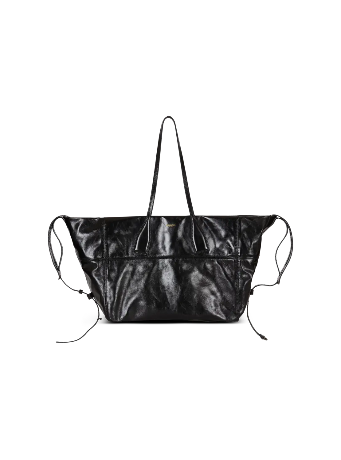 Сумка-тоут из телячьей кожи Track Zips Balmain, черный
Сумка-тоут из телячьей кожи Track Zips Balmain, черный