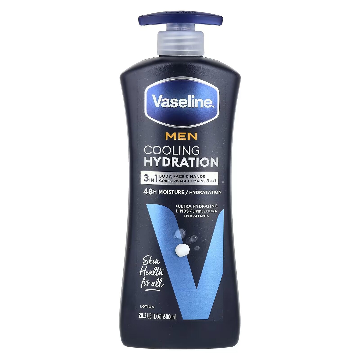 Men, Cooling Hydration, лосьон для тела, лица и рук 3 в 1, 600 мл (20,3 жидк. унции) Vaseline
Men, Cooling Hydration, лосьон для тела, лица и рук 3 в 1, 600 мл (20,3 жидк. унции) Vaseline