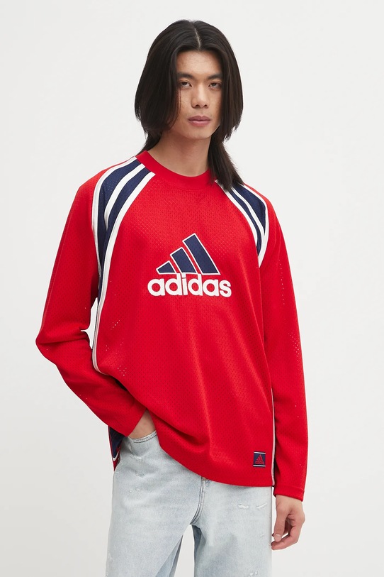 Лонгслив для разминки Adidas Originals, красный 
Лонгслив для разминки Adidas Originals, красный