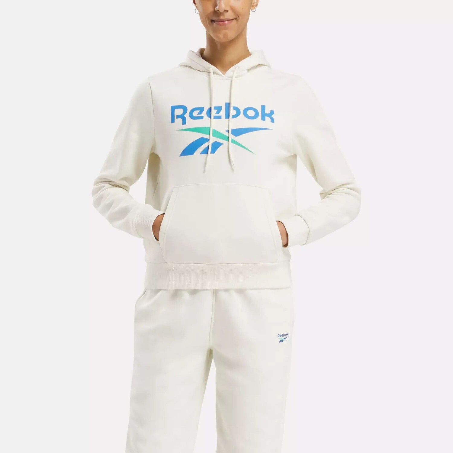 Флисовая худи Identity с большим логотипом Reebok, белый
Флисовая худи Identity с большим логотипом Reebok, белый