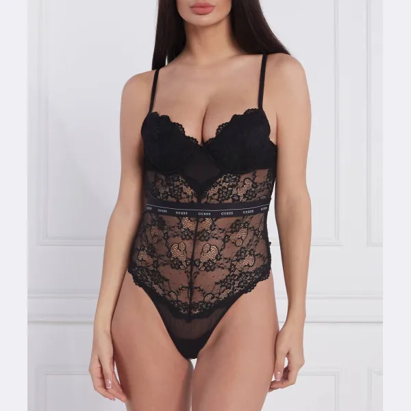 Облегающее кружевное боди Guess, черный
Облегающее кружевное боди Guess, черный