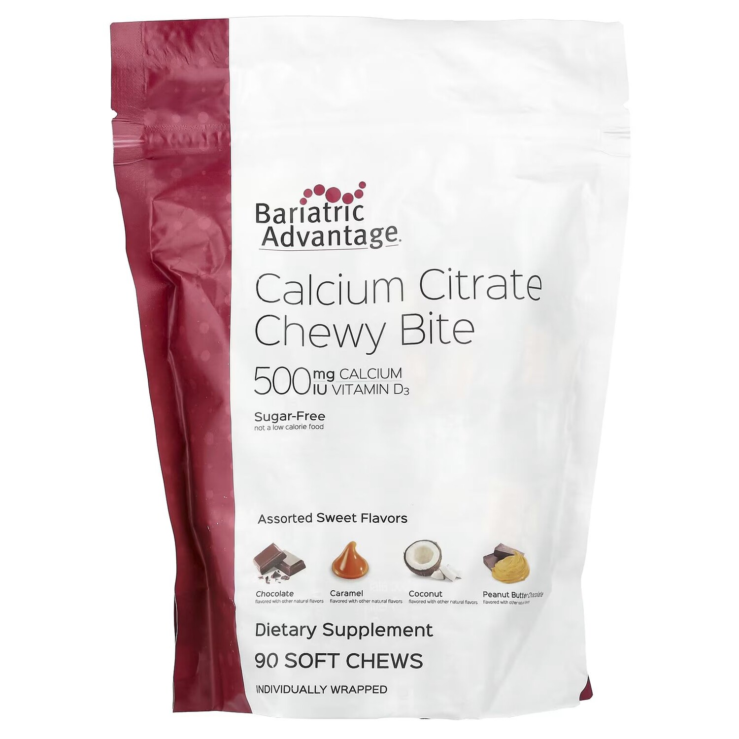Chewy Bite с цитратом кальция, без сахара, сладкое ассорти, 90 мягких жевательных конфет Bariatric Advantage
Chewy Bite с цитратом кальция, без сахара, сладкое ассорти, 90 мягких жевательных конфет Bariatric Advantage