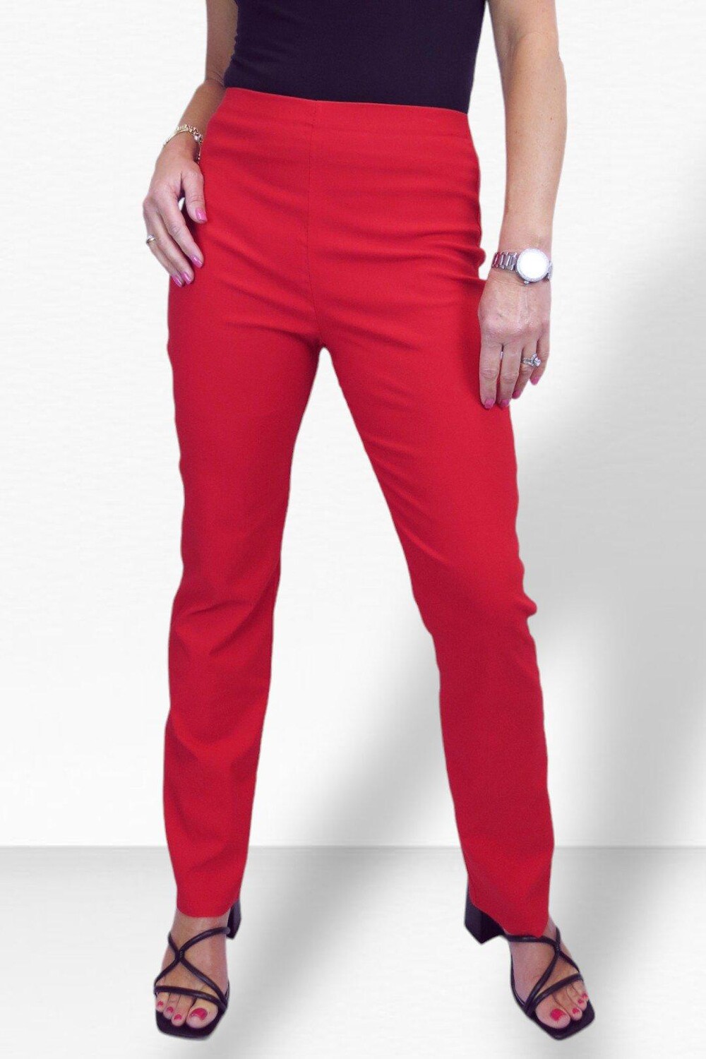 Прямые брюки с эластичной талией Paulo Due, красный
Прямые брюки с эластичной талией Paulo Due, красный