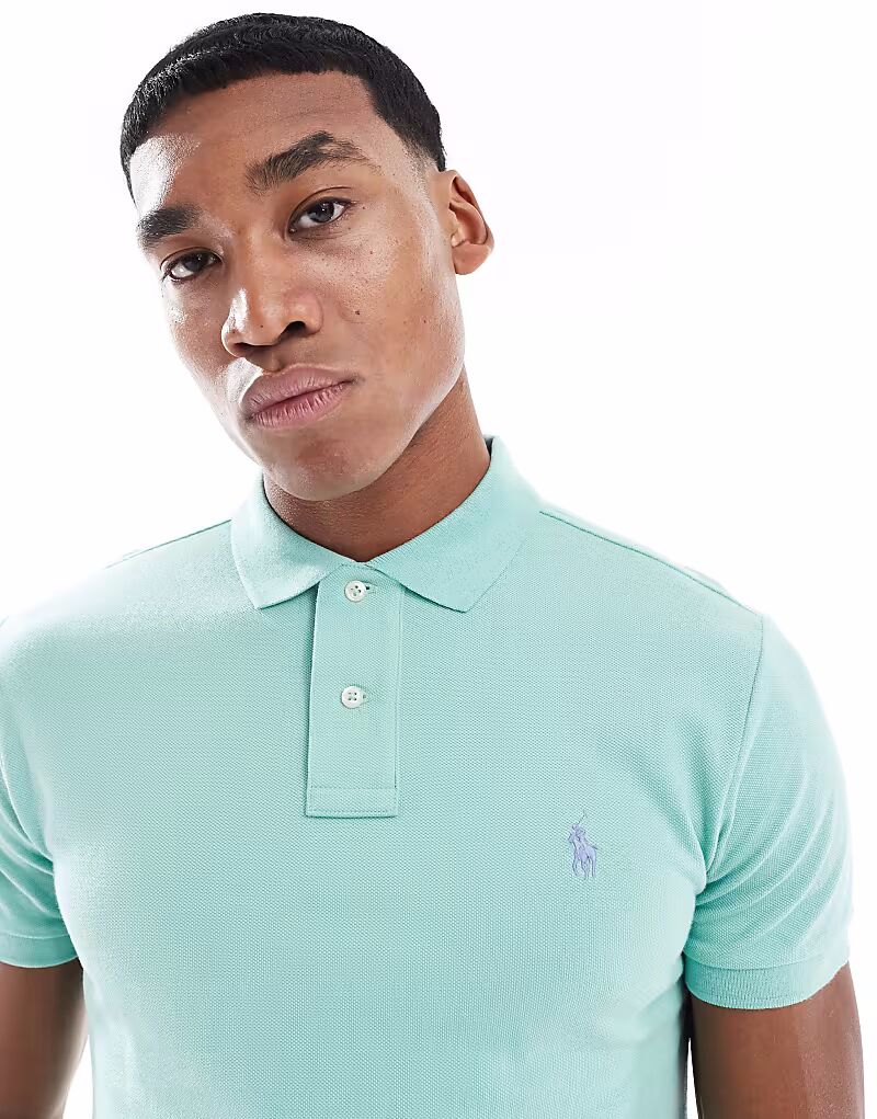 Поло Polo Ralph Lauren с логотипом и принтом в виде пике облегающего кроя светло-зеленого цвета
Поло Polo Ralph Lauren с логотипом и принтом в виде пике облегающего кроя светло-зеленого цвета