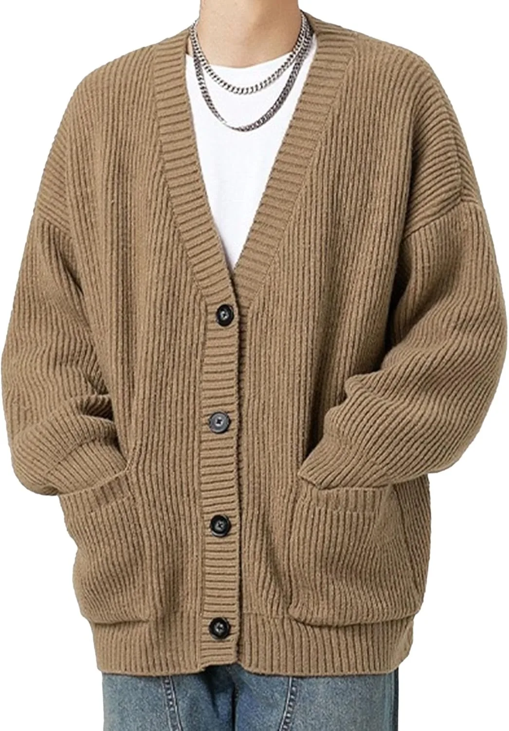 Мужской кардиган V-образного выреза в японском стиле с карманом
Мужской кардиган V-образного выреза в японском стиле с карманом