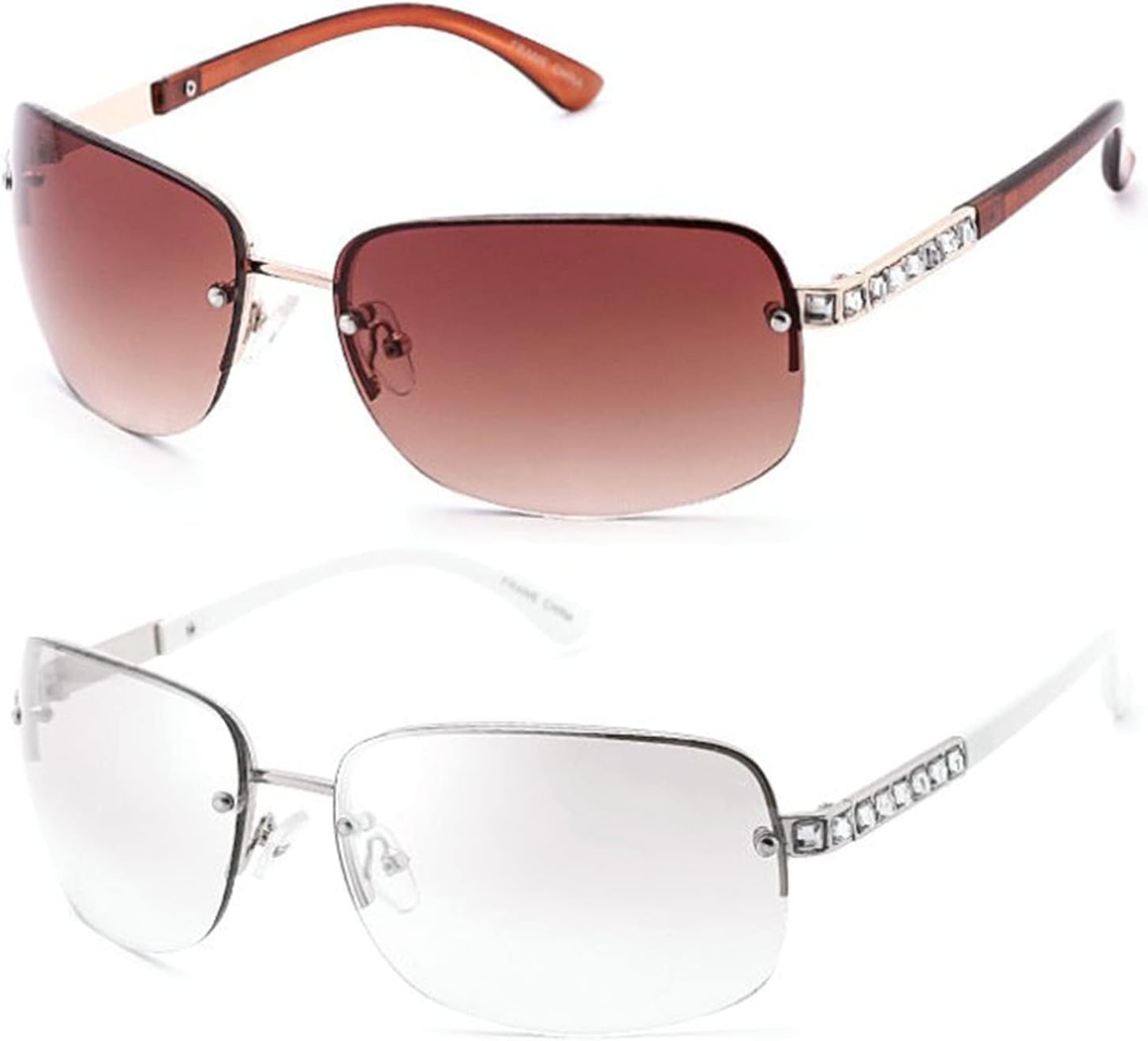 Солнцезащитные очки Willochra Diamond без оправы для женщин, роскошные прямоугольные солнцезащитные очки с блестками и стразами, защитные очки-щитки, 2pcs-silver&brown
Солнцезащитные очки Willochra Diamond без оправы для женщин, роскошные прямоугольные солнцезащитные очки с блестками и стразами, защитные очки-щитки, 2pcs-silver&brown