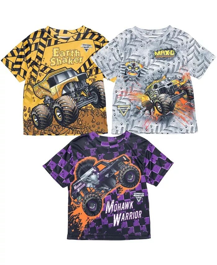 Комплект из 3 футболок Maximum Destruction Earth Shaker Mohawk Warrior для мальчиков: желтый/серый/фиолетовый Monster Jam, мультиколор
Комплект из 3 футболок Maximum Destruction Earth Shaker Mohawk Warrior для мальчиков: желтый/серый/фиолетовый Monster Jam, мультиколор