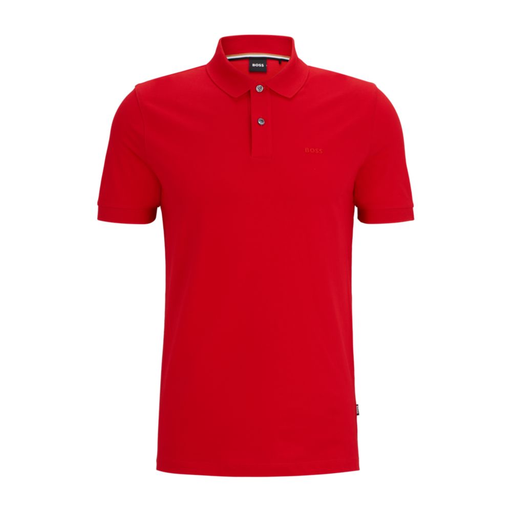 Рубашка-поло Pallas Regular-fit из хлопка с вышитым логотипом BOSS, красный 
Рубашка-поло Pallas Regular-fit из хлопка с вышитым логотипом BOSS, красный