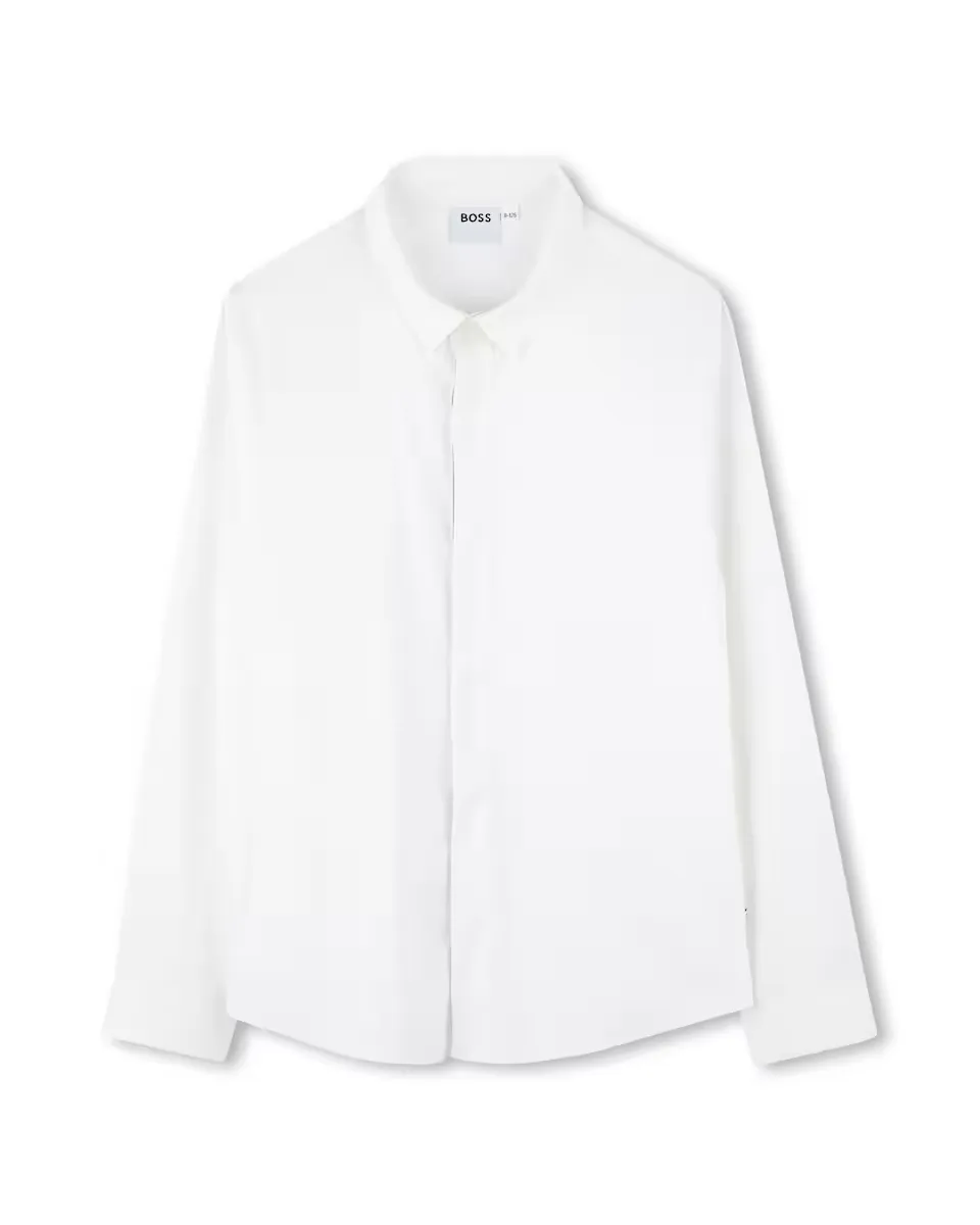 Рубашка для мальчиков с длинными рукавами и планкой на потайных пуговицах BOSS Kidswear, белый
Рубашка для мальчиков с длинными рукавами и планкой на потайных пуговицах BOSS Kidswear, белый