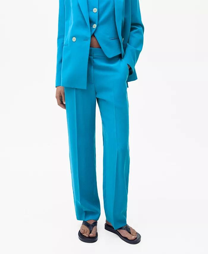 Женские классические брюки-прямого кроя MANGO, синий
Женские классические брюки-прямого кроя MANGO, синий