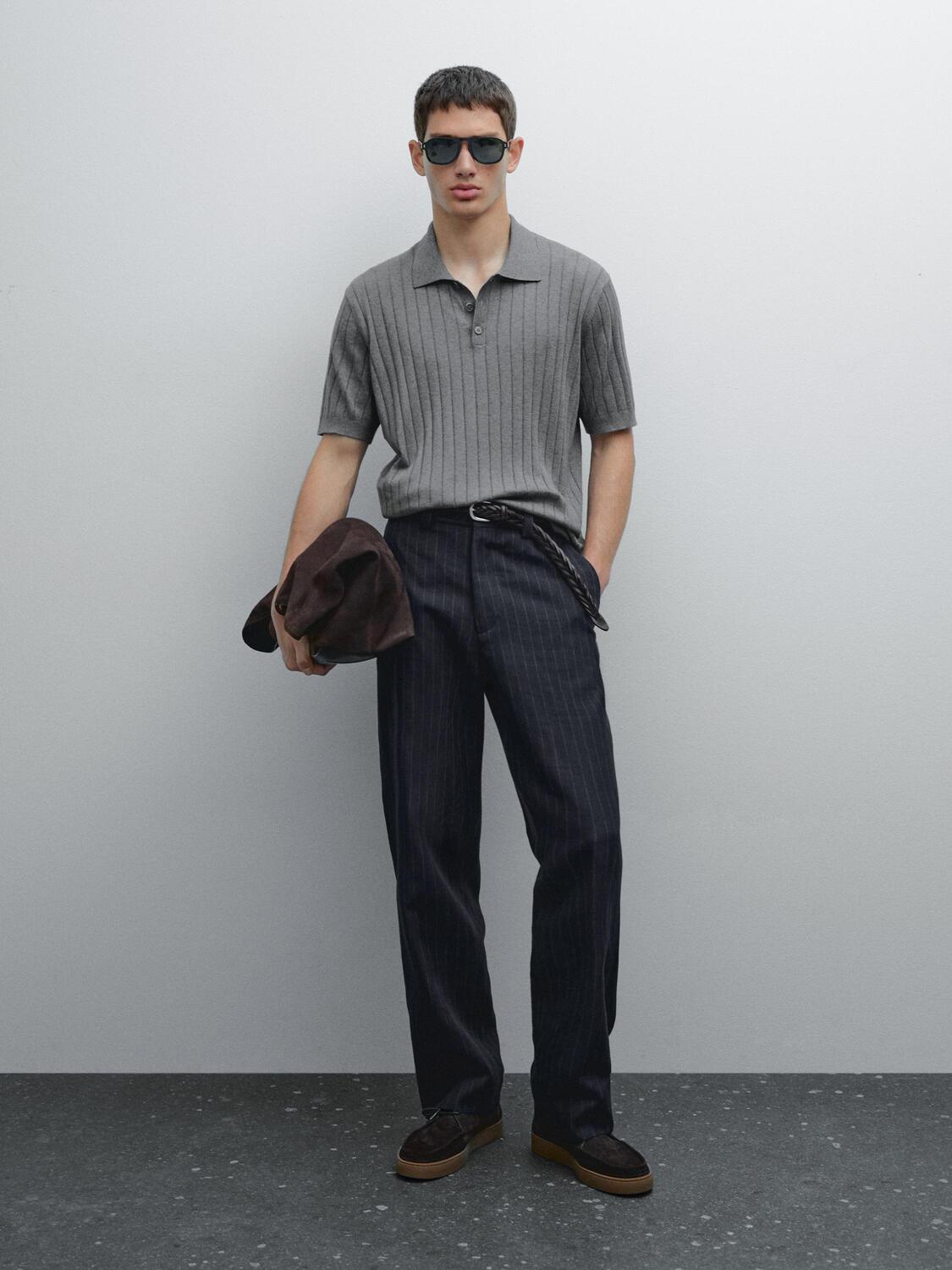 Рубашка-Поло из рубчатого трикотажа Massimo Dutti, серо-голубой
Рубашка-Поло из рубчатого трикотажа Massimo Dutti, серо-голубой